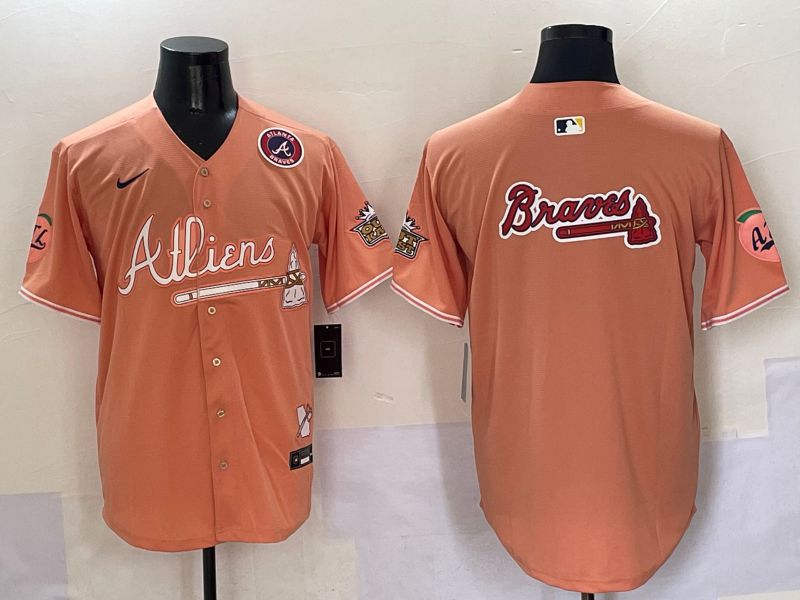 Men Atlanta Braves Blank Orange Five generations Joint Name 2025 Nike MLB Jersey style 9->atlanta braves->MLB Jersey